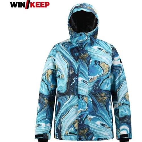 Winter New Men Skiing Hooded Jacket Printing Windproof Warm Short Cotton Snowboard Coat Sport Long Sleeve Outerwear S-2XL