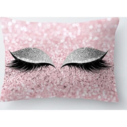 NEW Peach Skin Plush Pillowcase Nordic Style Eyelash Single Side Print Home Soft Cushion Cover And Sleeping Lumbar Pillow Case