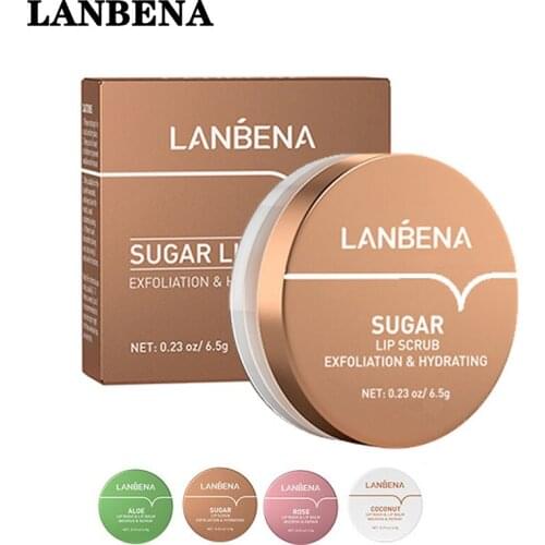 LANBENA Lip Mask Nourishing Moisturizing Repair Dry Exfoliator Scrub LipsPatches Rose Coconut Oil Aloe VeraKoreaSKinCare4 Colors