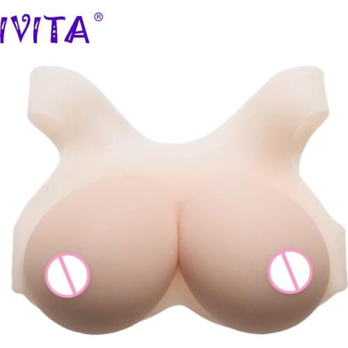 IVITA 2400g Realistic White Silicone Breast Forms False Fake Boobs Shemale Transgender Crossdresser Drag Queen Transvestite