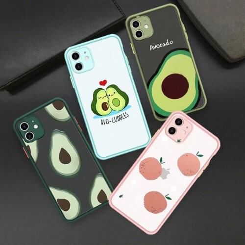 Luxury 3D Relief Avocado Phone Case for IPhone 11 Pro Max Xs Max XR X SE Bumper Matte Cover for IPhone 6 6s 78 Plus Coque Funda