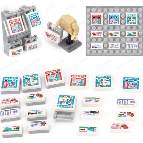 First Aid Box Building Block Medicine Chest Figures Suitcase Ambulance Modern City Rescue Team Model Gift Child Educational Toys