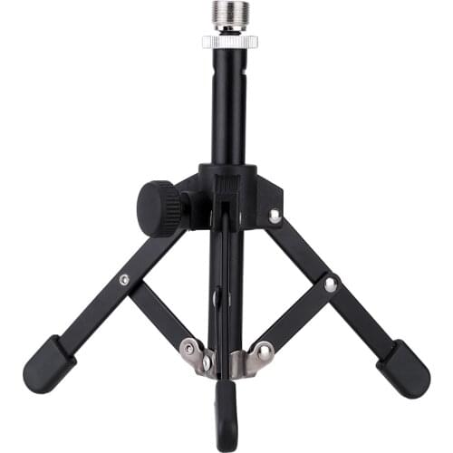 Ammoon MS-12 Mini Foldable Desktop Tabletop Tripod Microphone Mic Stand Holder for meeting fit for most standard mic clip