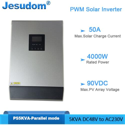 PWM Solar Inverter 5000VA/4000W Built-in 48V50A PWM Solar Charge Controller with 60A AC Charger Can be Parallel with Max. 30KVA
