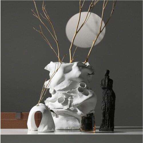 Modern Coral Shell Reef Texture Ceramic Vase For Home Office Hotel Dining Table Soft Decor Ornaments Exhibition Hall Floral Vase