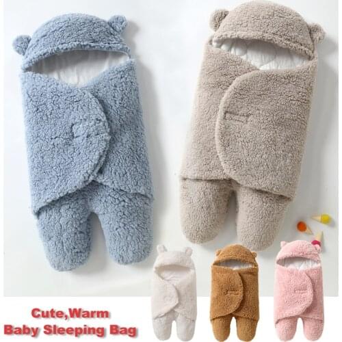 2021 Trendy Baby Sleeping Bags Bedding Swaddle Wrap Receiving Blankets Cute Warm Plush Babies Blanket Sacos De Dormir Para Bebe