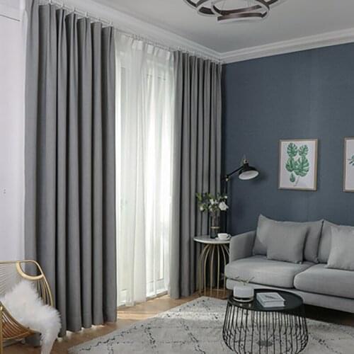 Blackout Curtains For Living Room Linen Solid Color Nordic Modern Minimalist Sunshade Curtains 2021 Para Salon Cortinas Rideau