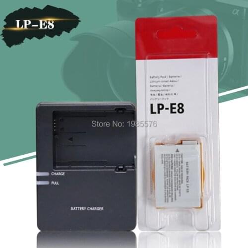 1pcs LP-E8 LPE8 LP E8 Camera Battery For Canon EOS 550D 600D 650D 700D Rebel X4 X5 X6i X7 With Digital Camera LC-E8C charger