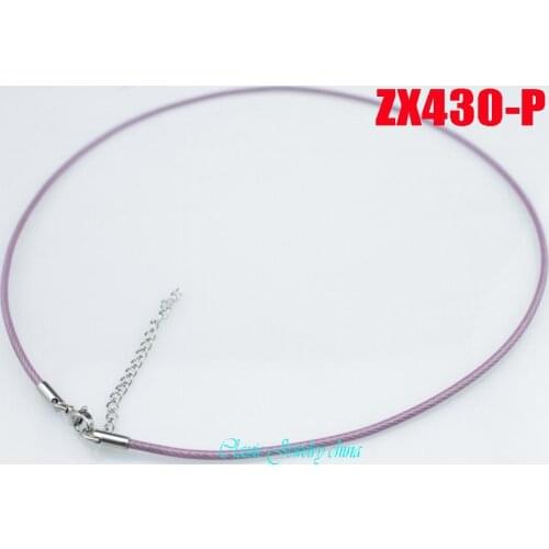 2mm purple color stainless steel necklace collar cable torques chain women male lady fashion jewelry 20pcs ZX430-P