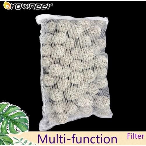 20PCS Activate Carbon Filter Polyester Aquarium Filter Ceramic Rings Zipper Mesh Bag Fish Tank Net Tool Aquarium Surface Skimmer