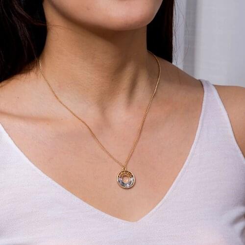 2021 new fashion trend irregular round hollow natural color abalone shell necklace