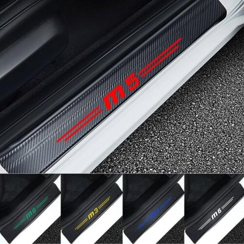 4pcs Carbon Fiber Car Door Scuff Plate sticker Decal for BMW m2 m3 m4 m5 m6 m8 Car styling Accessories