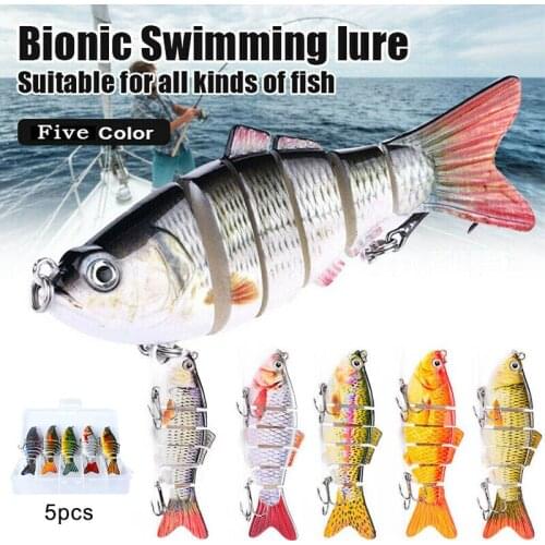 5pcs Lure Fishing Minow Lures Stone Bass Bait Multi Jointed Swimbaits Hard Bait Plastic Vib Free Shipping