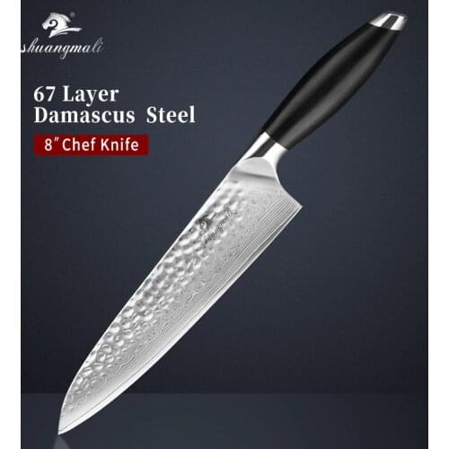 8 inch Chef Knives VG10 Damascus Steel Forged Kitchen Knives Home Cooking Tools Cleaver Meat Utility Chef Knife With G10 Handle