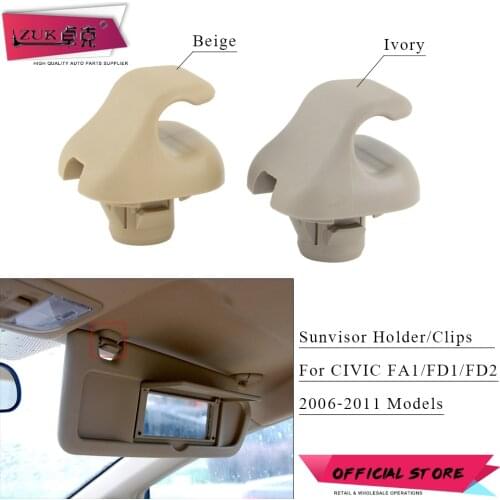 ZUK Car Sunvisor Holder Sun Shield Antidazzele Visor Clips Fastener For HONDA CIVIC FA1 FD1 FD2 2006-2011 Beige or Ivory Color