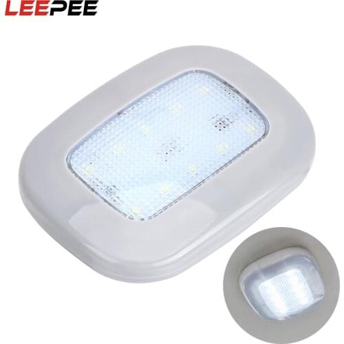 LEEPEE 10 LED Vehicle Roof Ceiling Lamp Car Reading Light Magnet Dome Light White USB Charging Universal Auto Interior Light