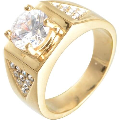 Luxury Bridegroom White Bridal Wedding Ring Stainless Steel Filled Jewelry Promise CZ Stone Engagement Jewelry For Man Not Rusty