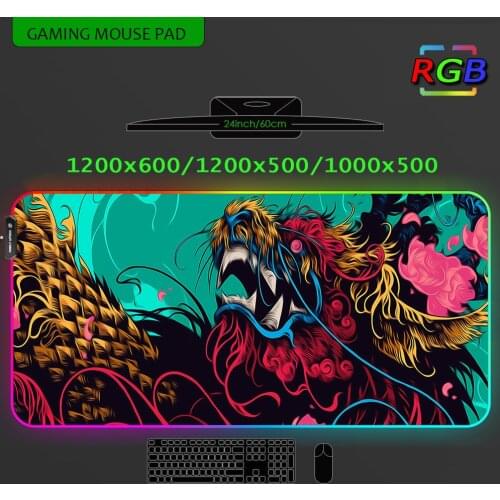 Large Mouse Pad Rgb Led Redragon Mat Desktop Computer Longteng Lingyun Gaming Setup Accessories Dragon Gamer Decoration 1200x500