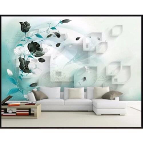 CJSIR Custom Wallpaper Trend Romantic Floral Living Room TV Sofa Background Wall Painting Home Decoration Mural 3d Wallpaper