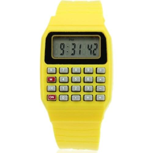Fad Children Silicone Date Multi-Purpose Kids Electronic Calculator Wrist Watch