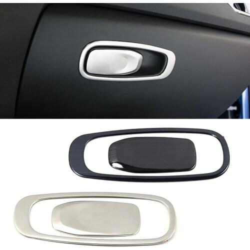 For Volvo XC60 2018 2019 2020 Glove Storage Box Adjust Switch Button Cover Trim Stainless Steel Interior Moulding Sticker