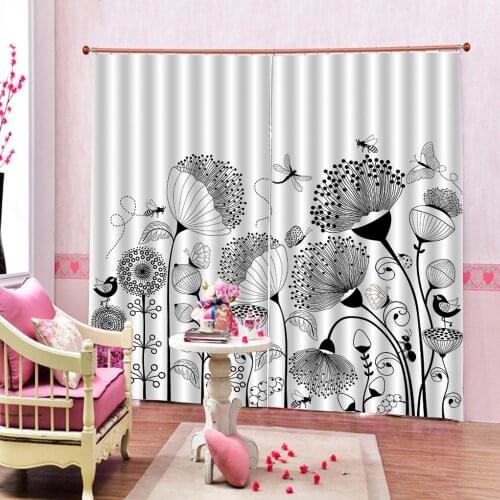 Customized modern minimalist rural style personality lotus curtain Chinese wind blackout Living room bedroom home Drapes