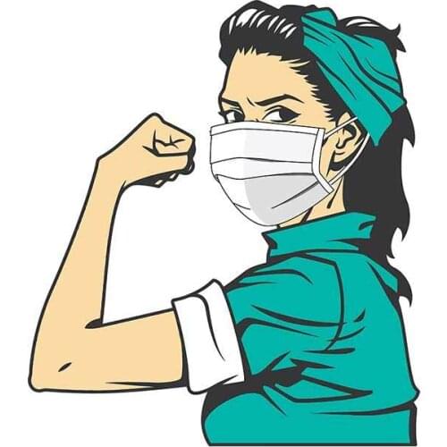Personality The Riveter Nurse Car Sticker Waterproof Motorcycle Body for Car Bumper Decal for Vehicle Car Accessories ,13cm*11cm