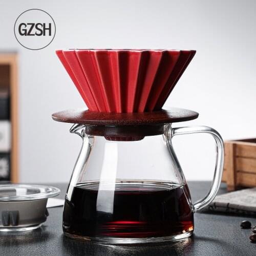 American Style V60 Coffee Ceramic First Filling New Coffee Pot 500ml Household Coffee Pot Suit Practical Suit