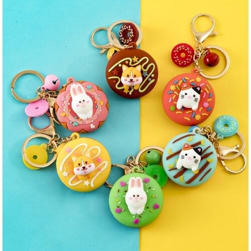 Korean Creative Donut Keychain Pendant Car Bag Cartoon Accessories Small Gift
