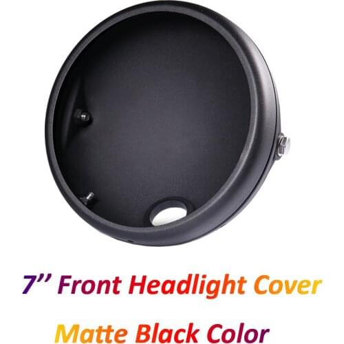 7 inch Front Headlight Housing Cover Matte Black Light Shell Headlamp Bowl for Cafe Racer Sportster 883 Softail Retro Motorbike