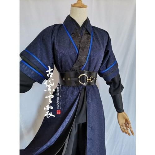 Chinese Anime Tian Guan Ci Fu He Xuan Cosplay Costume Xue Yang Black Hanfu Anime Outfit Unisex Men Halloween Costumes Full Set