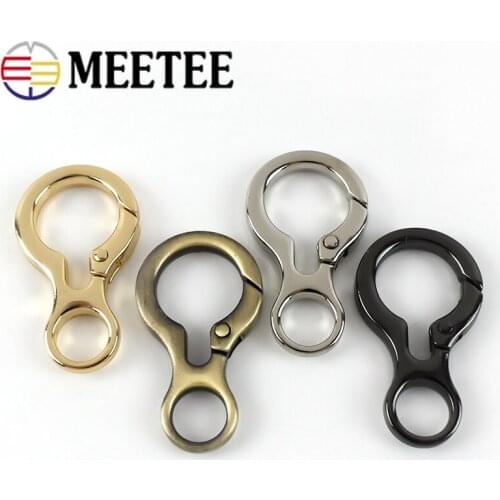 Meetee 5/10pcs 8-shaped Gourd Buckle Open Spring Ring Connection Clasp DIY Bag Chain Hook Key O Rings Pendant Hang Buckles