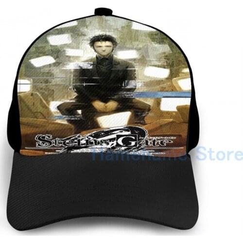 Fashion STEINS;GATE 0 Poster Design Basketball Cap men women Graphic print black Unisex adult hat