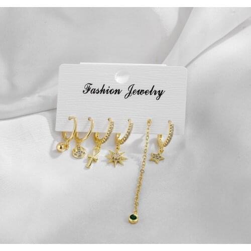 SIPENGJEL Fashion bead Cross Hoop Earrings Sets Long Tassel Dangle Earrings For Women Party Jewelry 2021