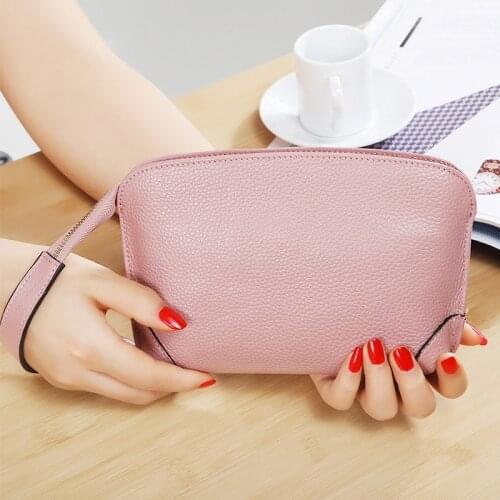 Fashion Style Genuine Leather Clutch Bag Women Simple Handbags Ladies Classic Wallet Bag Female Phone Pouch Purse Day Clutches