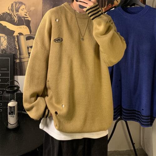 Fashion Sweater Oversize Man Warm Clothing 2021 Winter Mens Casual Printed Sweater Woman Korean Streetwear