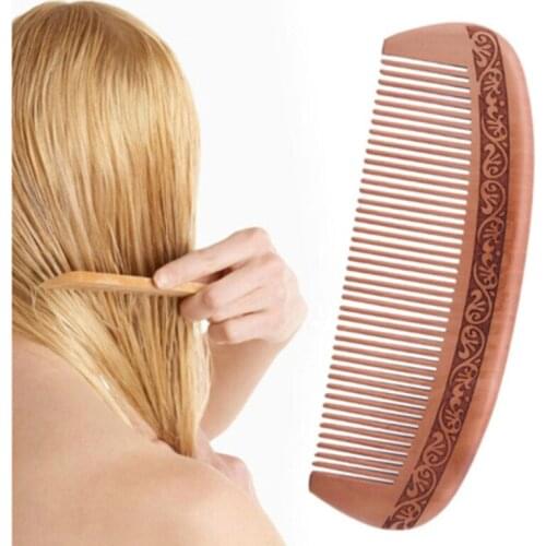 Natural Wide Soft Tooth Peach Wood No-static Massage Hair Mahogany Comb NEW Hair Head Care Levert Hot Sale