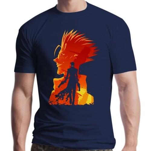 New Trigun Vash The Stampede The Man Coming From Dark Manga Black T-Shirt Harajuku Casual Hip Hop Funny Print Short Sleeve T-Shi