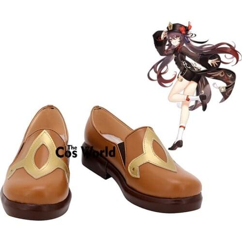 Genshin Impact Liyue Hu Tao Walnut Games Customize Anime Cosplay Low Heel Shoes