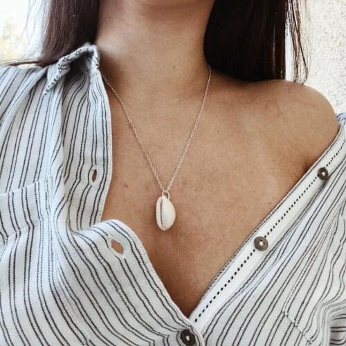 HebeDeer Shell Necklaces Jewelry Lovers Long Trendy Girl Silver Color TRENDY Alloy Pendant Necklace Chain Women Collares