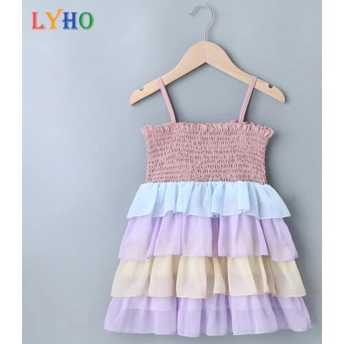 Baby Girls Dress Kids Clothes 2021 Summer Cherry Suspender Skirt for Little Girl Babies Clothing Princess Dress Children Outfits