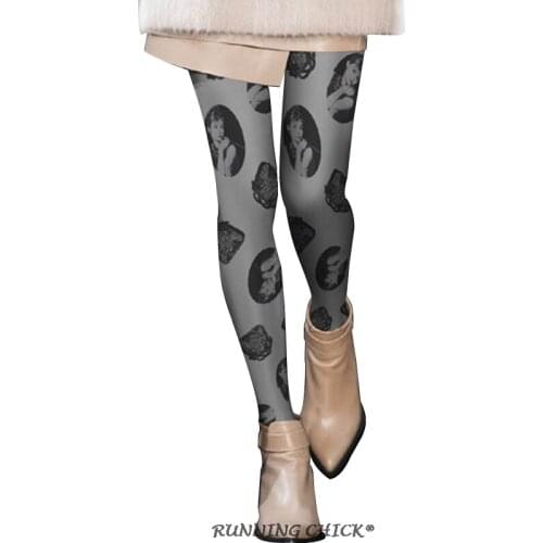 Retro Style Printing Pantyhose 140d Thickness Spring Women Socks