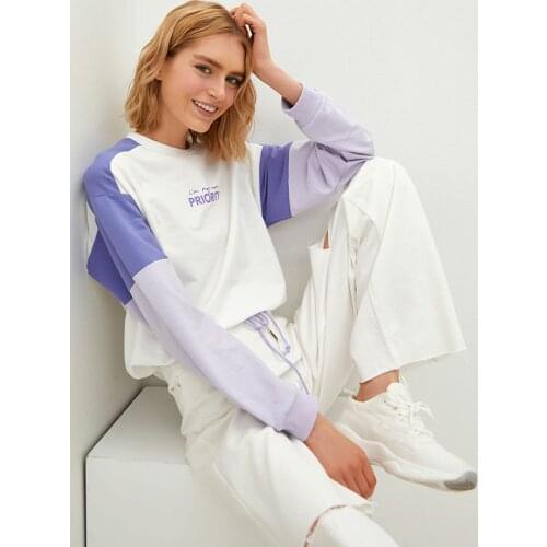 LCW CASUAL Bicycle Collar Printed Long Sleeve Women 'S Sweatshirt Trend, cotton, polyester, style, fashion, casual