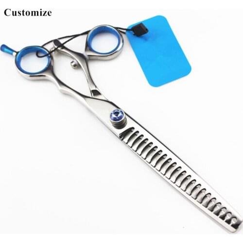 Customize japan 440c 9CR steel 7.5 inch Rotate Pet dog grooming hair scissors thinning barber dog shears hairdressing scissors