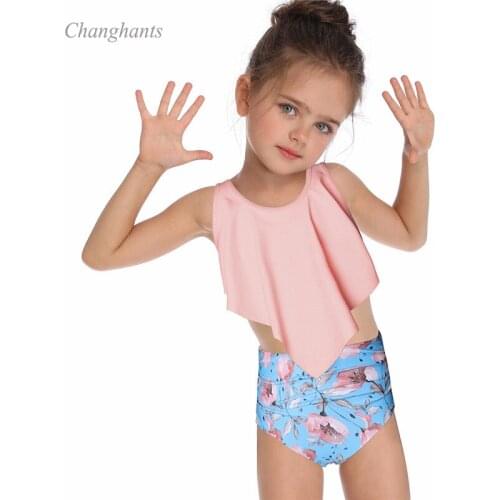 2-14 Years Girl Bikini Set Kids Two Piece Swimwear Children Swimsuit Swim Bathing Suits Baby Summer Beach Wear