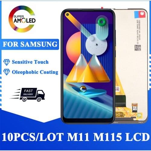 10PCS/LOT Original 6.4'' M11 LCD For Samsung Galaxy M115 LCD Display Touch Screen Assembly For Samsung M115F M115F/DS LCD Repair