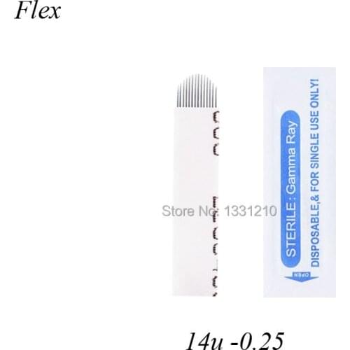 0.25mm 14u Laminas Microblading Tebori Agulha Flexible Permanent Makeup Microblading Needles White For Tobori Pen