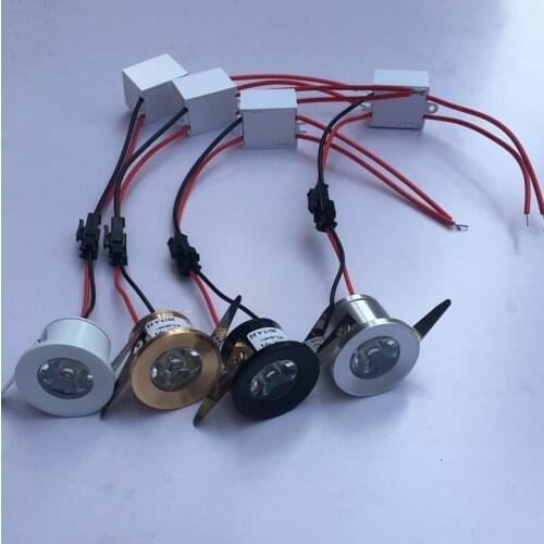 1W Mini downlight Led Cabinet Lamps white/silver Recessed Led Spot light whit led driver For Kitchen Wardrobe