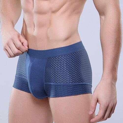 120PCS WHIELSAE-high quality New mens sexy hollow breathable mesh boxer underwear-lease message to choose colors