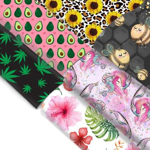 20*33cm Cartoon Design Lychee Faux Leather Fabric for Bows Leather Sheets in Crafts DIY Handmade Materials,1Yc11254